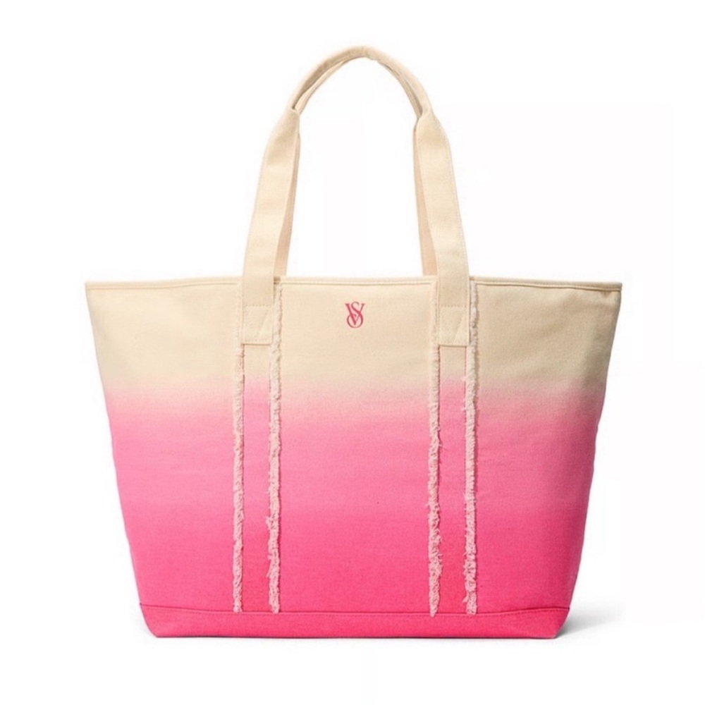 Victoria’s Secret Ombré Canvas Beach Travel Tote Bag